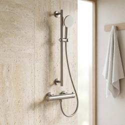 Aquanello Eterna Termostatisk duschset i rostfritt stål med duschstång och rund handdusch ET-S-SET9-2-02